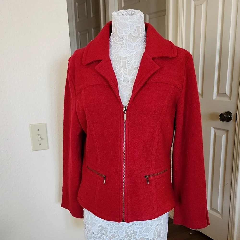 Tria 100% Boiled Wool Classic Chic Corpcore Jacket‎ Size Large